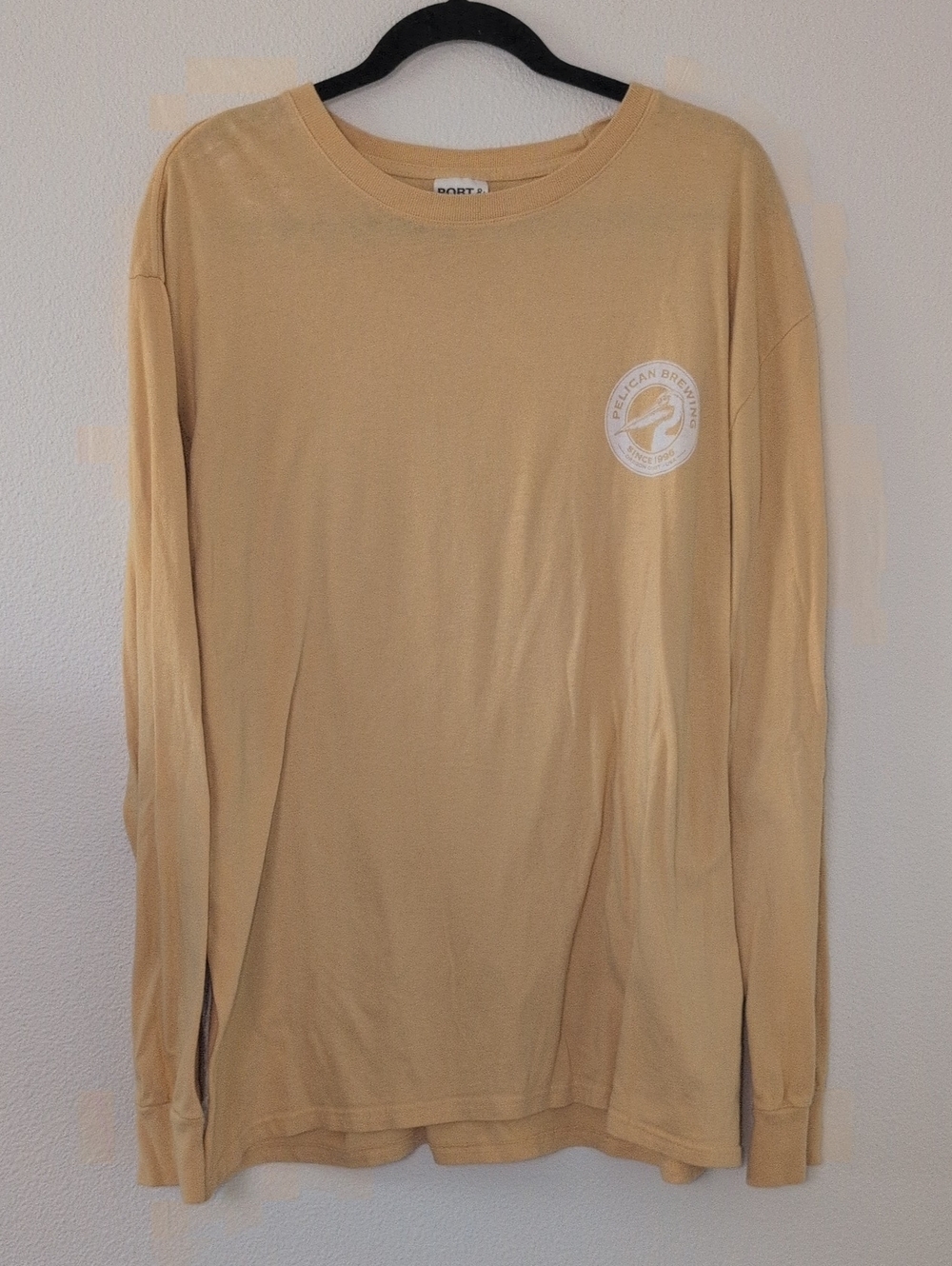Port & Company. Men’s long sleeve in yellow/gold with front and back logos.  XL.